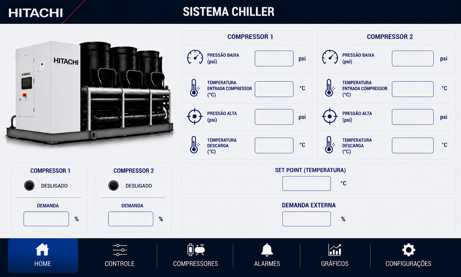 Chiller Hitachi com dois compressores